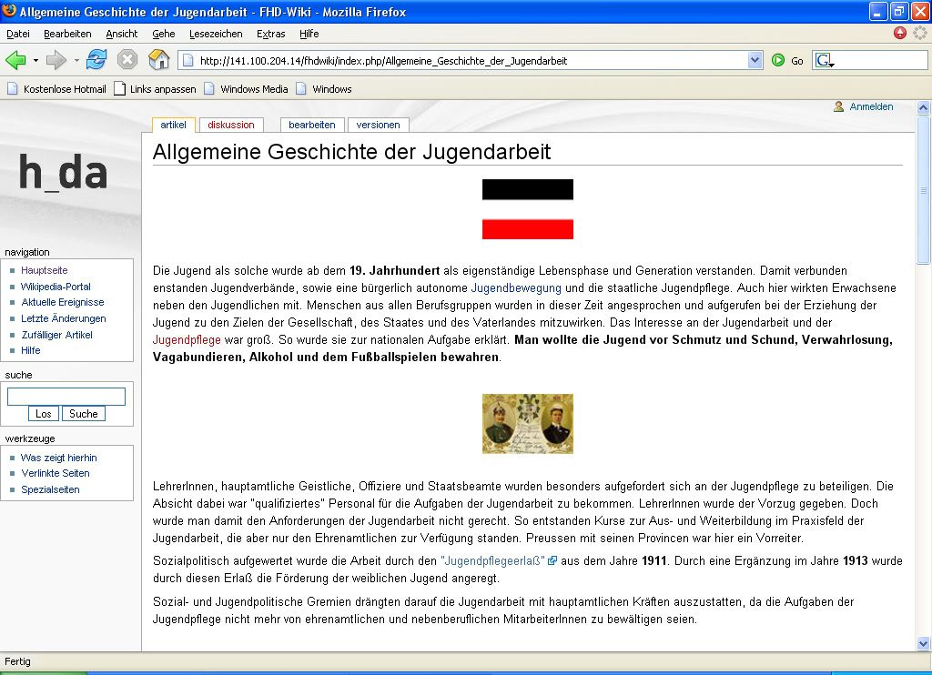 Allgemeine Geschichte der Jugendarbeit